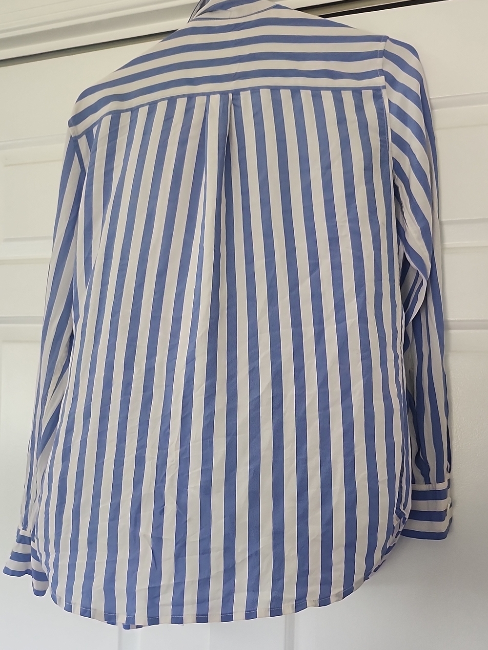 Equipment Blue and White Striped Silk Shirt - Picture 3 of 3